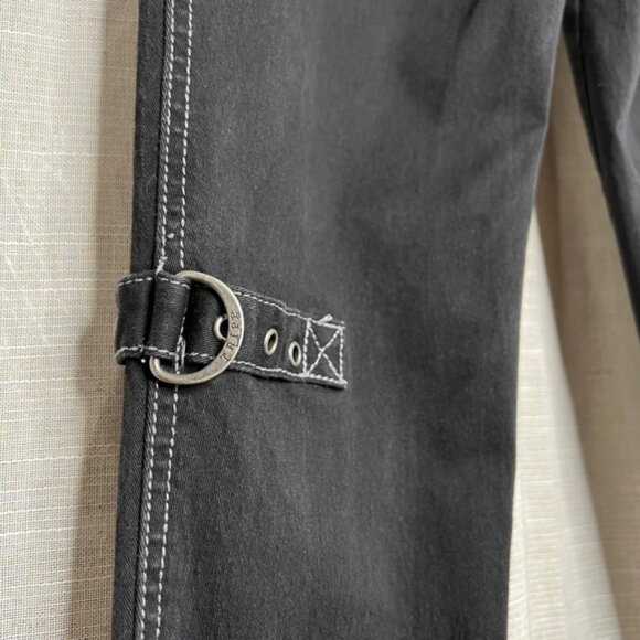 Y2K Vintage Tripp NYC Skinny Leg Pants Black Stretch D Rings Zippers Size 11/30 - Picture 9 of 13
